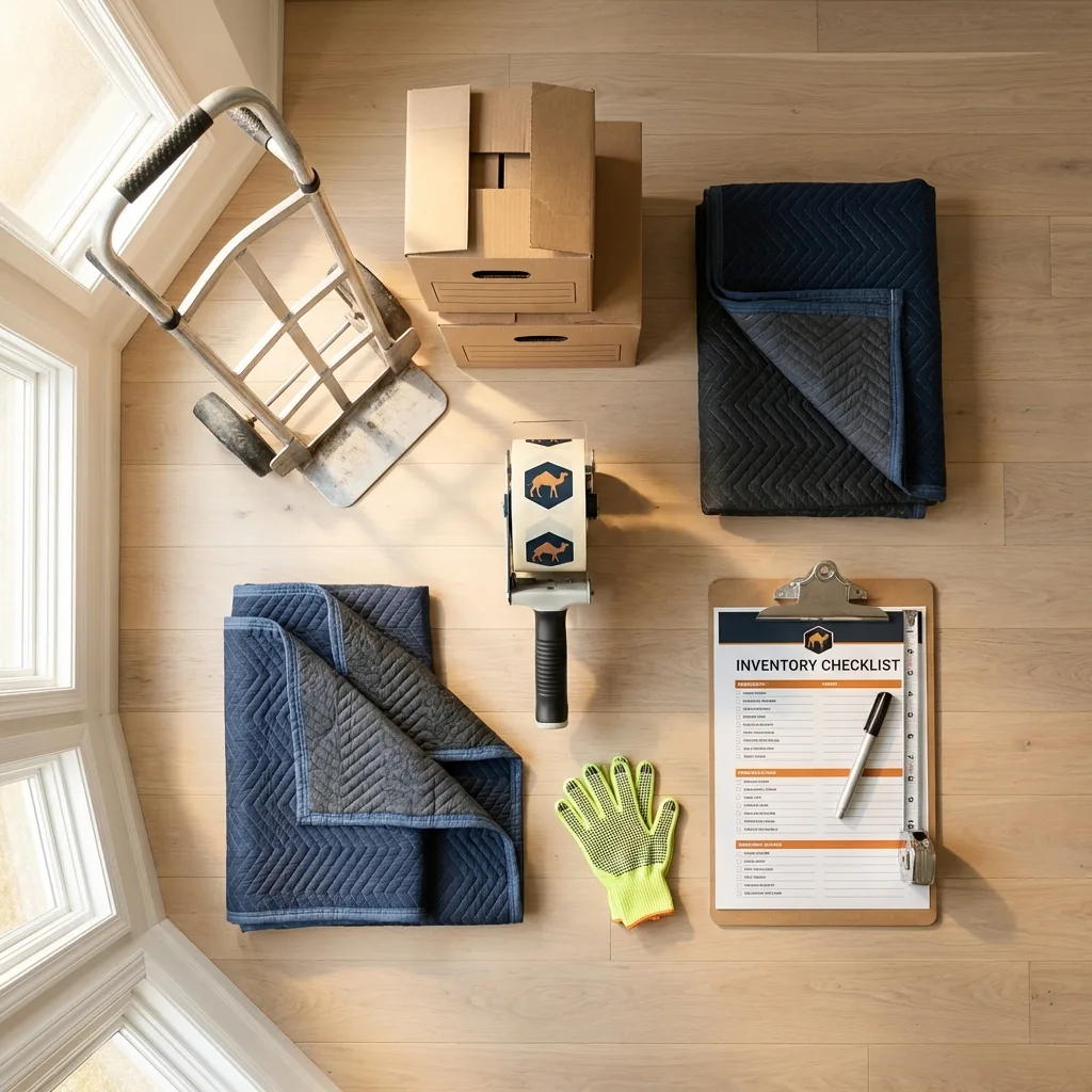 Professional moving supplies and packing materials layout for Eatonton residential relocations